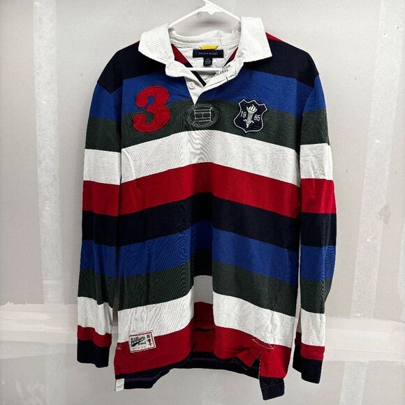Tommy Hilfiger Other - Vintage Tommy Hilfiger Original Striped Long Sleeve Rugby Polo Shirt Large #3